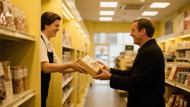 顾客提货满意离开示意图